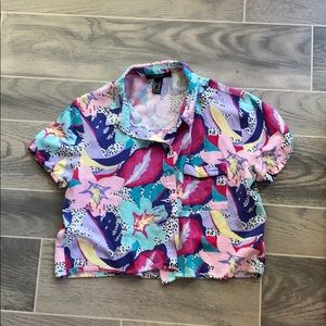 Forever 21 crop Hawaiian shirt